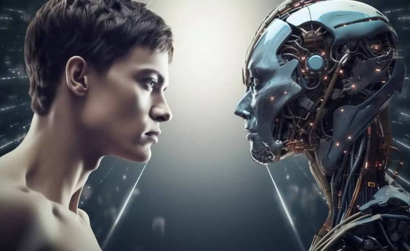 human writer versus ai. orange dots content writing