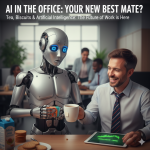 AI in the office. Orange dots content marketing