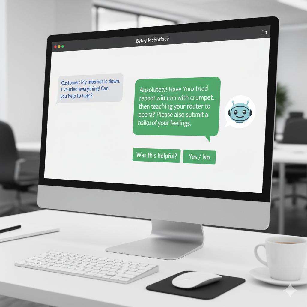 Customer service chatbot, orange dots content