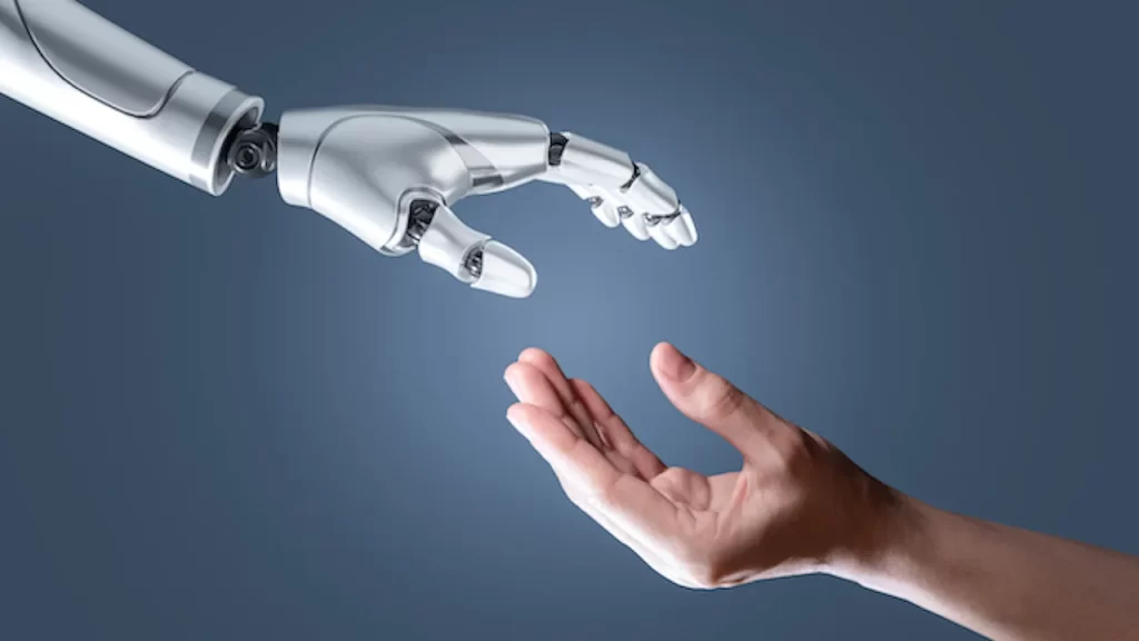AI human collaboration, orange dots content creation
