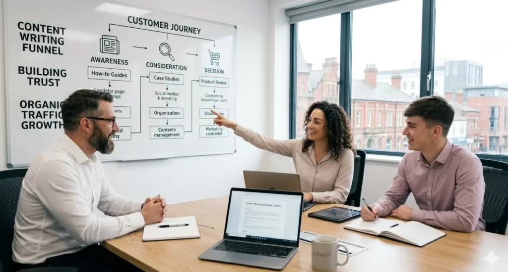 Orange Dots Content Marketing strategy meeting